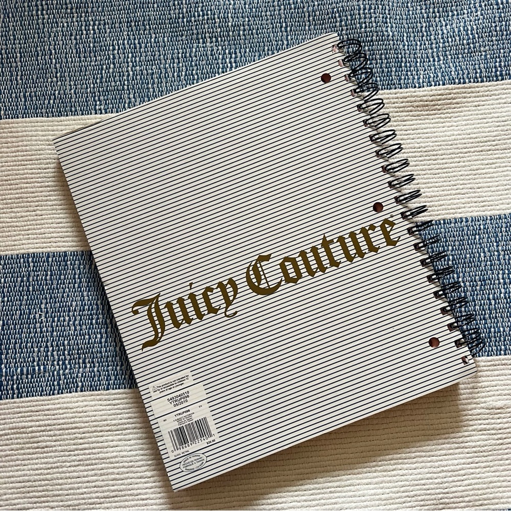Vintage Y2K Juicy Couture spiral 5 subject Notebook Retro School - Picture 6 of 6